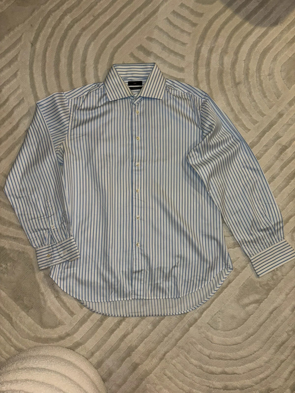 Chemise à rayures bleu homme Zara - photo numéro 9