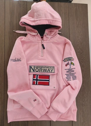 Sweat a capuche femme taille S marque Norway couleur rose logos brodés MM18, brand: Geographical Norway, condition: Very good, size: S / 36 / 8, €17.00, €18.55 includes Buyer Protection