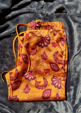 Pantalon Etam Satin orange à motif floral, brand: Etam, condition: Very good, size: XS / 34 / 6, €4.50, €5.43 includes Buyer Protection