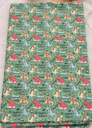 Tissu coton imprimé dinosaures ~ 75cm x 70cm, marque: Okeo-tex, état: Neuf sans étiquette, 3,99 €, 4,89 € Protection acheteurs (Pro) incluse