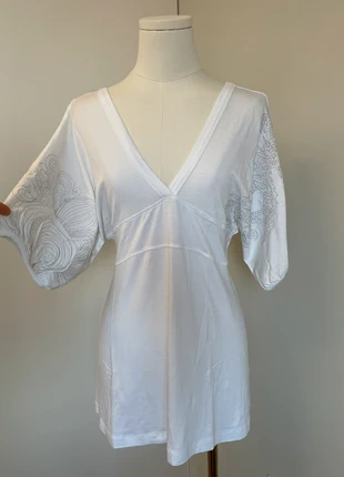 62€ Camiseta blanca bordada manga abullonada talla L white top camicetta maglietta haut blanc, marca: Chuac, estado: Nuevo con etiquetas, tamaño: L / 40 / 12, 29,00 €, 31,15 € Protección al comprador incluida