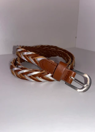 Ceinture tressée camel & argenté – style bohème chic, condition: Very good, size: 100 cm, €3.00, €3.85 includes Buyer Protection