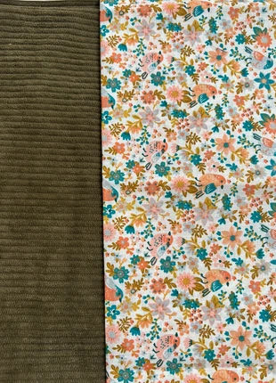 Lot de tissu coton fleuri et tissu velours côtelé, marque: Okeo-tex, état: Neuf sans étiquette, 8,99 €, 10,14 € Protection acheteurs (Pro) incluse