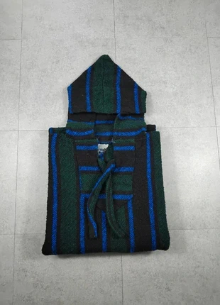 Sweat à capuche - Poncho - Hooded - Fabriqué au Mexique - Taille L - Couleur bleu noir et vert #2, brand: Vintage Dressing, condition: Very good, size: L / 40 / 12, €10.00, €11.20 includes Buyer Protection
