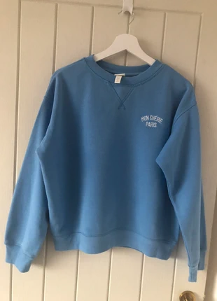 Mon Cherie Paris blue sweatshirt autumn winter size XS, brand: H&M, condition: Very good, size: XS / 6, £10.00, £11.20 includes Buyer Protection