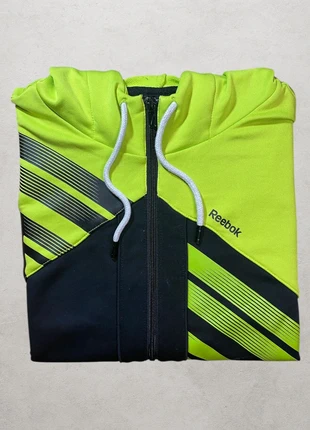 Pull a capuche full zip Reebok | Taille L | jaune fluo, marque: Reebok, état: Très bon état, taille: L, 12,00 €, 13,30 € Protection acheteurs incluse