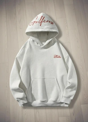 Streetwear Hoodie Gris Clair, imprimé "Golfcross", brand: Vintage Dressing, condition: Very good, size: M, €65.00, €68.95 includes Buyer Protection