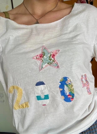 2004 handmade coquette off the shoulder t-shirt, marca: COQUETTE, estado: Muy bueno, tamaño: L / 40 / 12, 8,00 €, 8,40 € Protección al comprador incluida