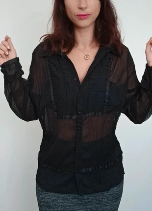 Chemisier voile noire sexychic taille 40, marque: Yessica, état: Très bon état, taille: L / 40 / 12, 8,00 €, 9,10 € Protection acheteurs (Pro) incluse