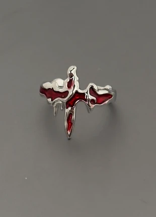 Belle bague Chrome Red Goth x Punk en acier inoxydable, marque: CHROME, état: Très bon état, taille: Ajustable, 10,00 €, 11,20 € Protection acheteurs incluse