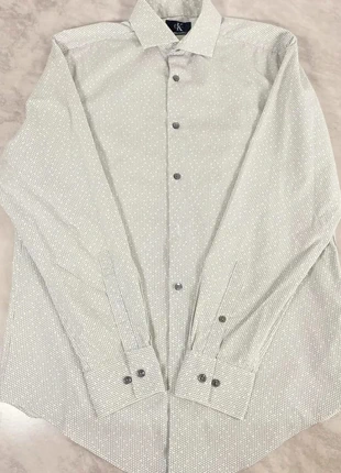 🔵 Chemise Calvin Klein homme Taille M coton blanc motifs élégante chic business, marque: Calvin Klein, état: Très bon état, taille: M, 18,00 €, 19,60 € Protection acheteurs (Pro) incluse