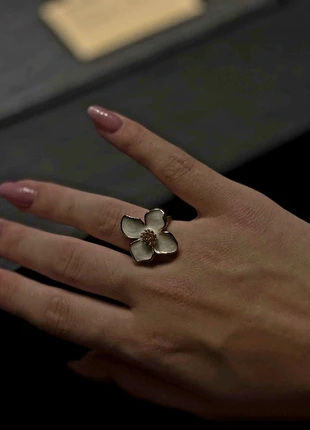 Bague trèfle nacré, brand: Tendance, condition: Good, size: Adjustable, €9.50, €10.68 includes Buyer Protection