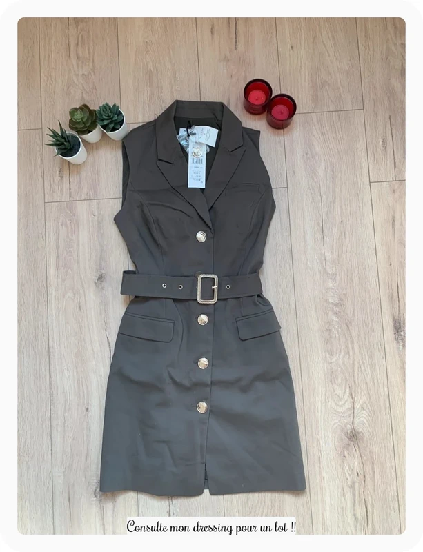 Robe Morgan style tailleur vert kaki