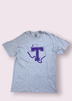 T-shirt Gildan Texas College –100% coton– tee USA – Parfait état – Gris chiné – Taille L, marque: Gildan, état: Très bon état, taille: L, 15,00 €, 16,45 € Protection acheteurs incluse