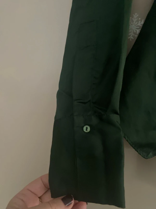 Blouse chemisier verte foncée - Taille M - photo numéro 3