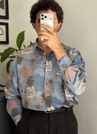 Camisa Vintage 80s Abstracta L | Diseño Post-Memphis Oversize, marca: Vintage Dressing, estado: Muy bueno, tamaño: L, 28,00 €, 30,10 € Protección al comprador incluida