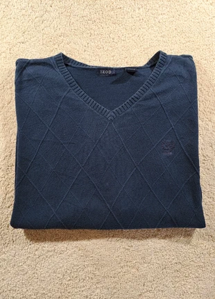 Pull sans manche col V à carreaux / IZOD / bleu marine homme / taille 3XL logo brodé, brand: IZOD, condition: Very good, size: XXXL, €6.50, €7.53 includes Buyer Protection