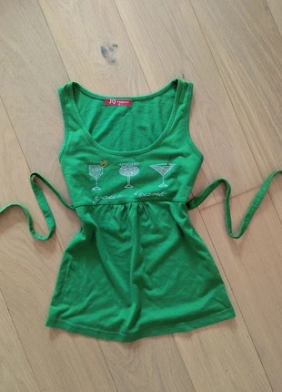 🍸 Vintage emerald green tank top with rhinestones, marca: COQUETTE, estado: Muy bueno, tamaño: S / 36 / 8, 13,50 €, 14,88 € Protección al comprador incluida