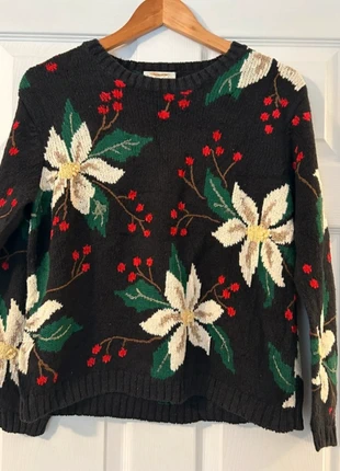 Talbots Petites Vintage-Style Christmas Floral Knit – Size Small 8/10, brand: Talbots, condition: Very good, size: S / UK 8-10, £28.00, £30.10 includes Buyer Protection Pro