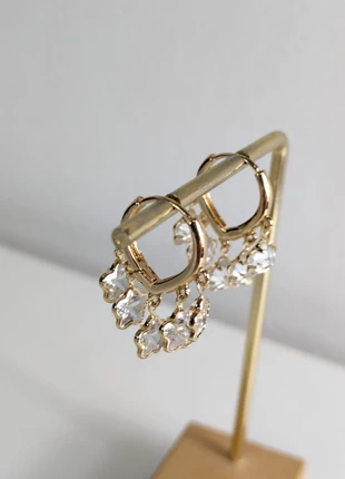 Gold star diamond hoops earrings, condition: Very good, £9.00, £10.15 includes Buyer Protection Pro