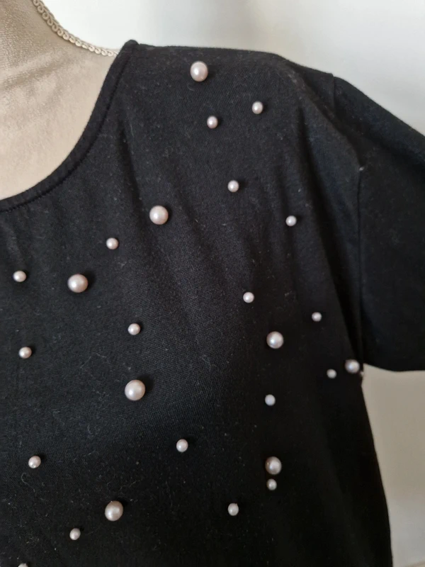 Tunique robe pull perles noir taille 50 - photo numéro 3