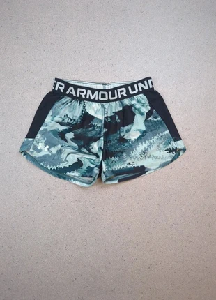 Short de sport | Under Armour | HeatGear imprimé | Turquoise/Noir | Taille XS Femme (YMD), brand: Under Armour, condizioni: Ottime, taglia: XXS / IT 36 / EU 32, €12.00, €13.30 include la Protezione acquisti Pro