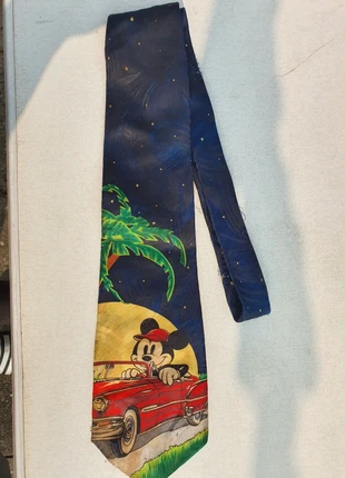 Vintage Retro Donkerblauwe Stropdas met Mickey Mouse van Disney, merk: Mickey Mouse, staat: Goed, € 16,50, € 18,03 inclusief Kopersbescherming