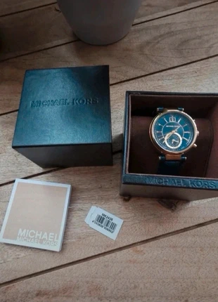 Michael Kors Leather Watch. Blue and gold., brand: Michael Kors, condition: Very good, size: 30–38 mm, £89.95, £95.15 includes Buyer Protection