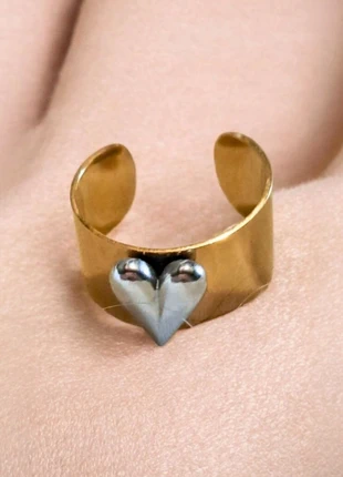 Jolie bague coeur 3 tons ajustable en acier inoxydable, marca: lunebijoux, estado: Nuevo sin etiquetas, tamaño: Ajustable, 6,90 €, 7,95 € Protección al comprador Pro incluida