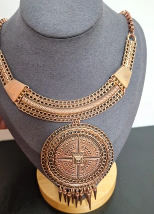 Collier bronze tribal – Design géométrique & esprit guerrier chic, brand: sans marque, condition: Very good, €19.00, €20.65 includes Buyer Protection