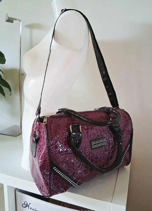 Sac à main effet croco prune verni avec bandoulière, marque: Tendance, état: Très bon état, 14,50 €, 15,93 € Protection acheteurs incluse