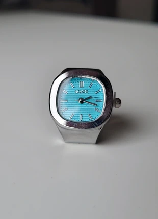 Blue Adjustable Unisex Clock Ring, merk: Fashion Jewelry, staat: Nieuw zonder prijskaartje, maat: Aanpasbaar, € 11,00, € 12,25 inclusief Kopersbescherming