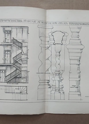 Staircase at 30 cheyne row, chelsea, london - antique print - 1913, brand: NO LABEL, condition: Good, £8.99, £10.14 includes Buyer Protection Pro