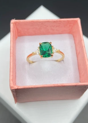 Bague Solitaire en argent 925 plaqué dorée avec Pierre verte en taille 56, marca: lesbijouxdelolo, estado: Muito bom, tamanho: 17,7 mm Ø / 16, €14.00, €15.40 inclui Proteção do Comprador Pro