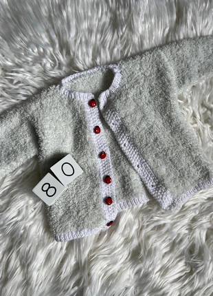 Strickjacke 80 wollweiß, merk: Handarbeit, staat: Heel goed, maat: 12-18 maanden / 80 cm, € 4,00, € 4,90 inclusief Kopersbescherming
