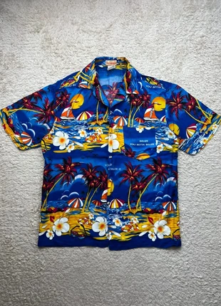 Chemisette / Chemise manche courte Hawaïenne motif plage palmier océan Wand Expression - M homme, merk: Hawaii, staat: Heel goed, maat: M, € 34,90, € 37,35 inclusief Kopersbescherming