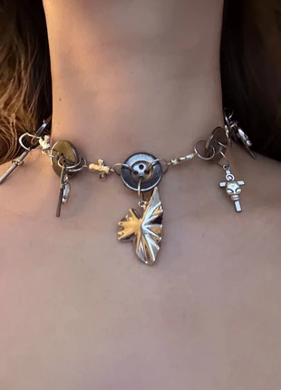 Handmade punk statement button choker necklace, marque: Punk, état: Très bon état, 20,00 €, 21,70 € Protection acheteurs incluse