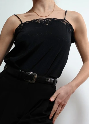 Petit débardeur fin dentelle noir fait main bretelles fines détails légers style nuisette, brand: Fait Main, condizioni: Ottime, taglia: XS / IT 38 / EU 34, €10.00, €11.20 include la Protezione acquisti