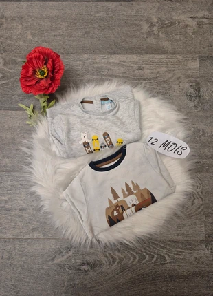 Lot de 2 sweat fin bébé garçon 🚼 12 mois, brand: Obaïbi, condition: Very good, size: 12-18 months / 80 cm, €4.00, €4.90 includes Buyer Protection