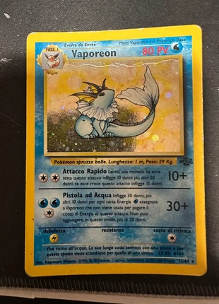 Vaporeon jungle holo, marke: Pokémon, zustand: Zufriedenstellend, 6,00 €, 7,00 € inklusive Vinted-Käuferschutz