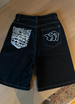 Short en Jean Noir Brodé – Style Y2K / Hip-Hop 2000s / Skate, marque: y2k, état: Neuf avec étiquette, taille: M, 34,90 €, 37,35 € Protection acheteurs incluse