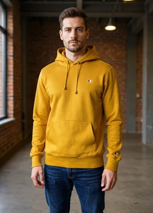 Sweat à capuche Champion Reverse Weave jaune moutarde, brand: Champion, condition: New without tags, size: XL, €29.99, €32.19 includes Buyer Protection