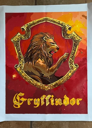 Harry Potter Painting - Dipinto su tela fatto a mano 40x50 Grifondoro, realizzato a mano, marque: Harry Potter, état: Neuf sans étiquette, 40,00 €, 42,70 € Protection acheteurs incluse