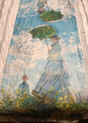 Bellissima grande sciarpa cachemire + viscosa Monet e Van Gogh artistica double face, marca: Van Gogh, estado: Novo sem etiquetas, €18.00, €19.60 inclui Proteção do Comprador