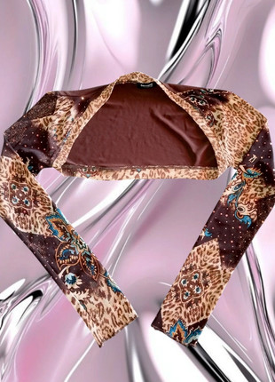 Vintage y2k glittered print mesh bolero, marque: Vintage Dressing, état: Très bon état, taille: Taille unique, 10,00 €, 11,20 € Protection acheteurs incluse