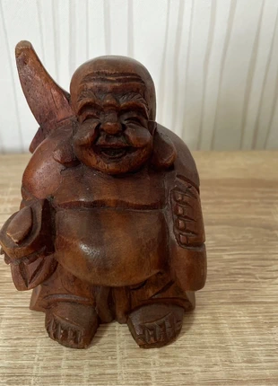 Statuette Bouddha Rieur en Bois Sculpté, condition: Very good, €4.00, €4.90 includes Buyer Protection