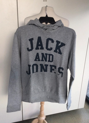 Grijze hoodie met kap Jack & Jones, marca: Jack & Jones, estado: Muito bom, tamanho: M, €12.00, €13.30 inclui Proteção do Comprador