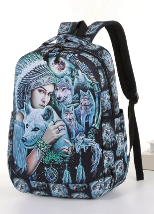 Wolf Men Women Backpacks School Bag College Girl Backpack Luxury Shoulder Travel Bags Unisex, brand: Unbranded, condition: New with tags, £9.99, £11.19 includes Buyer Protection