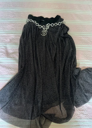 Gonna lunga vita elastica nera e argento zuiki, brand: Zuiki, condizioni: Ottime, taglia: L / IT 44 / EU 40, €11.00, €12.25 include la Protezione acquisti