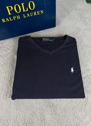 Pull Ralph Lauren 100% coton / Col V / Bleu marine logo blanc / Taille S, merk: Ralph Lauren, staat: Goed, maat: S, € 24,00, € 25,90 inclusief Kopersbescherming